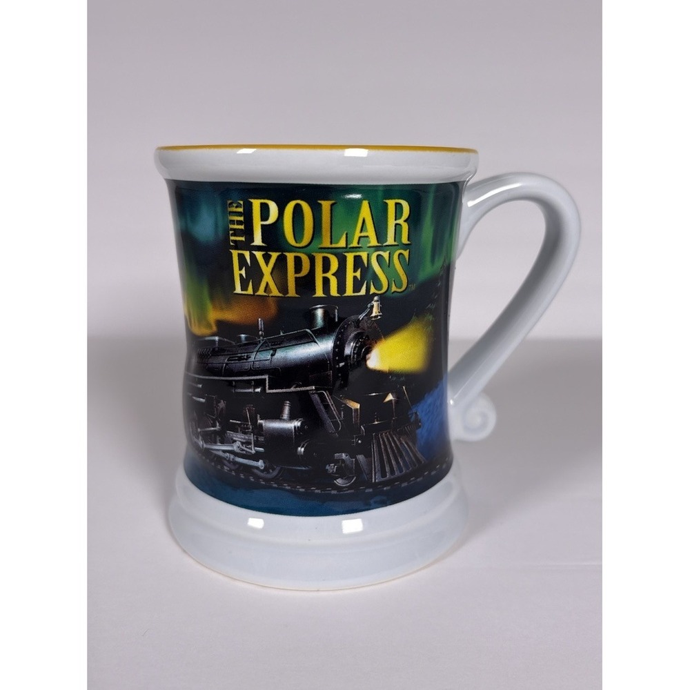 The Polar Express Aurora Borealis Train Ceramic Coffee Mug Cup 2023 Warner Bros